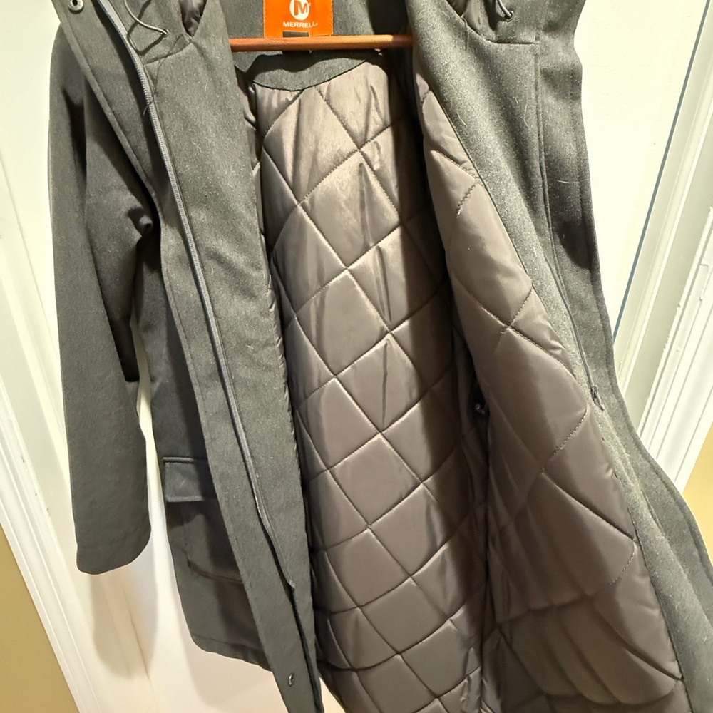 Merrell Jacket With Orange Logo Patch On Charcoal… - image 4